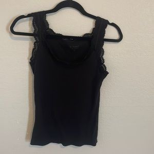 black lace trim tank top